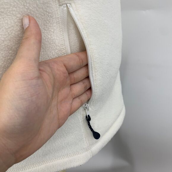 Vineyard Vines Westerly Fleece Vest Womens Medium Beige Zip Up Sleeveless Jacket - Picture 5 of 12